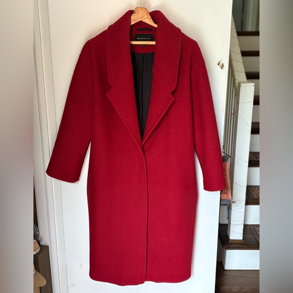Marcella NYC red Elizabeth coat L NWOT RPP $398